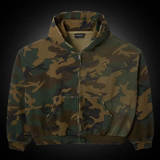 GV Gallery Camo Cropped Zip Up Hoodie