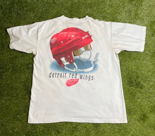 Vintage Detroit Red Wings Helmet T Shirt