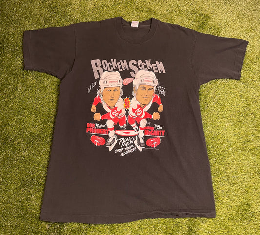 Vintage 1993 Rock em Sock em Red Wings T Shirt