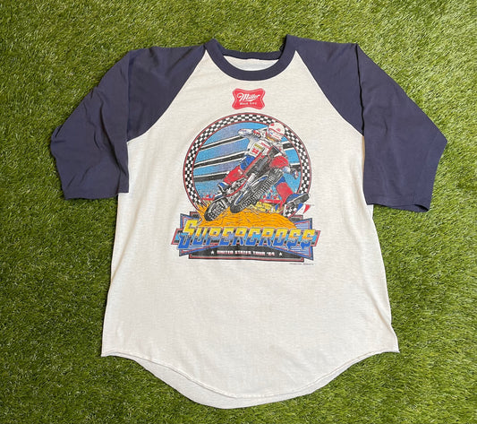 Vintage 1984 Supercross Raglan T Shirt