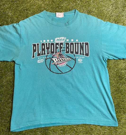 Vintage 1999 Playoff Bound Detroit Pistons T Shirt