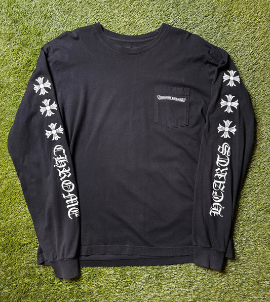 Chrome Hearts Plus Cross Long Sleeve Pocket Shirt