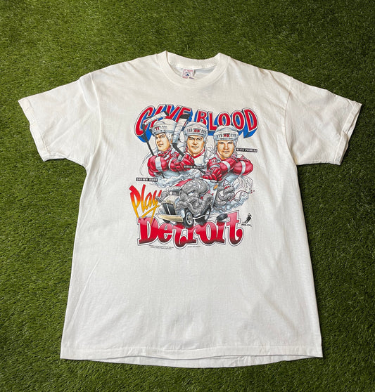 Vintage Detroit Red Wings Give Blood T Shirt
