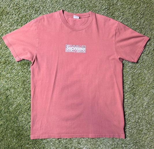 Supreme Bandanna Box Logo T Shirt Brown