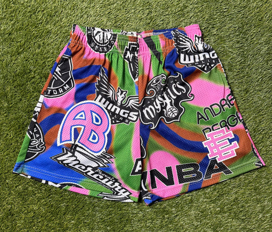 Eric Emanuel Green/Pink Basic Shorts