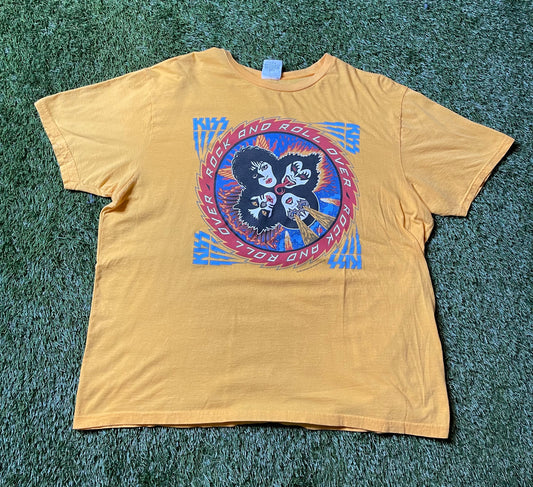 Vintage Kiss Rock & Roll Over Yellow T Shirt
