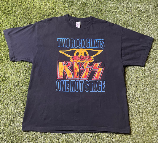 Vintage 2000's Kiss Aerosmith Tour T Shirt