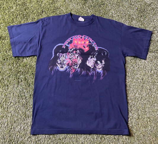 Vintage 1998 Kiss Psycho Circus Blue T Shirt