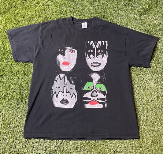 Vintage 2000 Kiss Farewell Faces Tour T Shirt