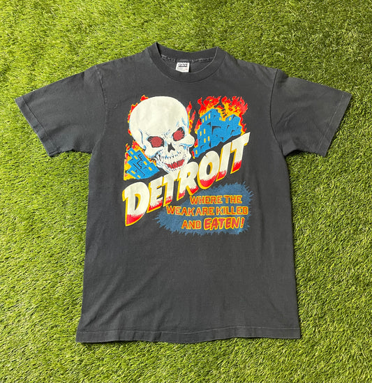 Vintage 90's Detroit Where the weak are Killed & Eaten T Shirt