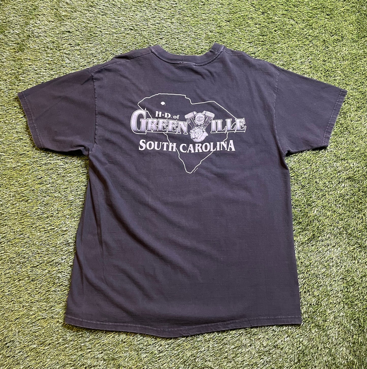 Vintage 1997 Harley Davidson Flag T Shirt