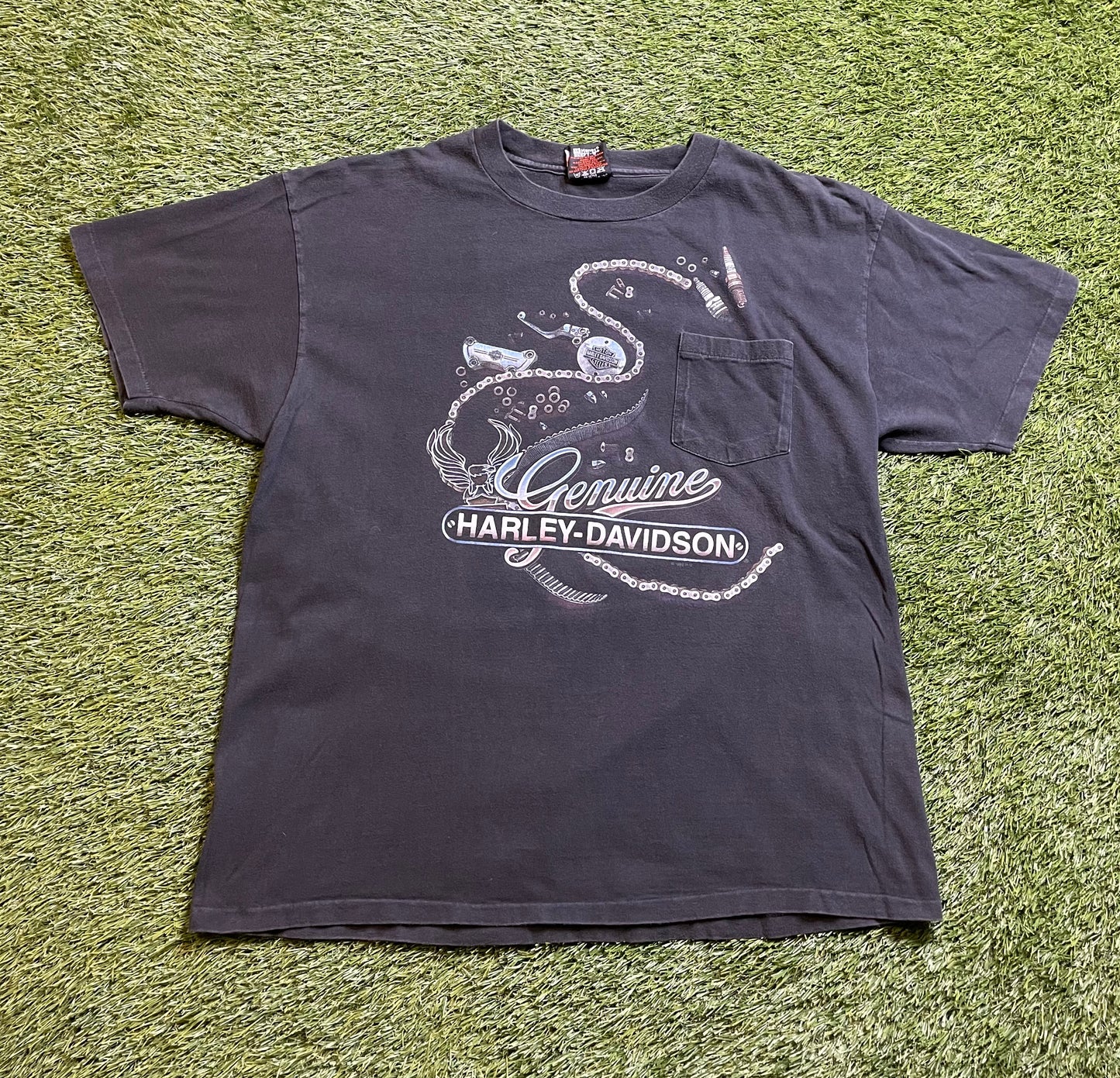 Vintage 1995 Harley Davidson Chain T Shirt