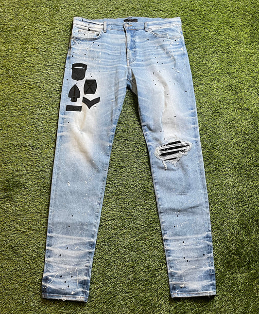 Amiri Paint Splatter Patch Jeans