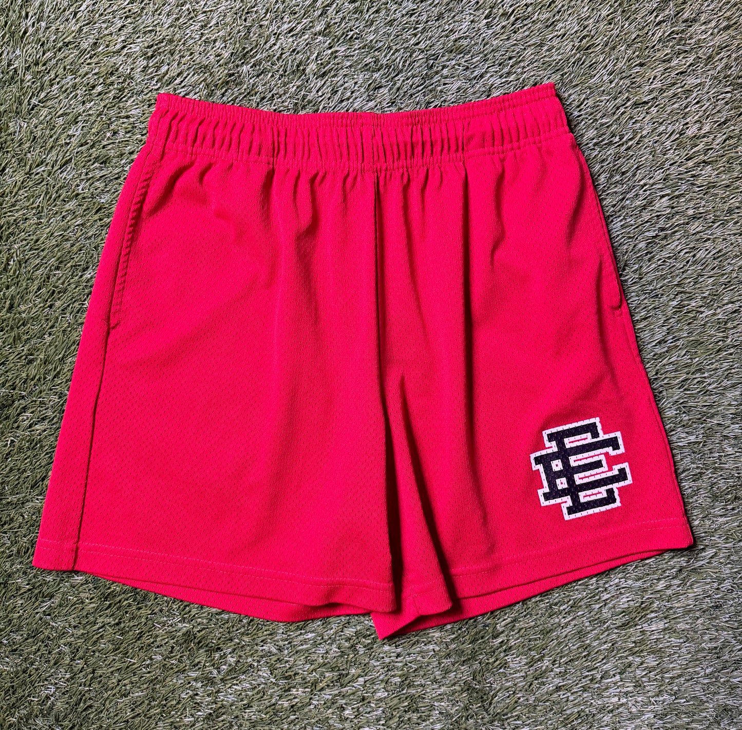 Eric Emanuel Red/Black Mesh Shorts