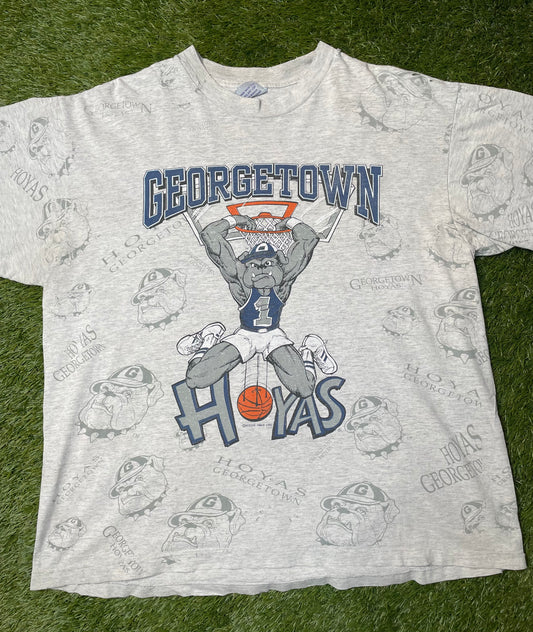 Vintage 1991 Georgetown AOP T Shirt