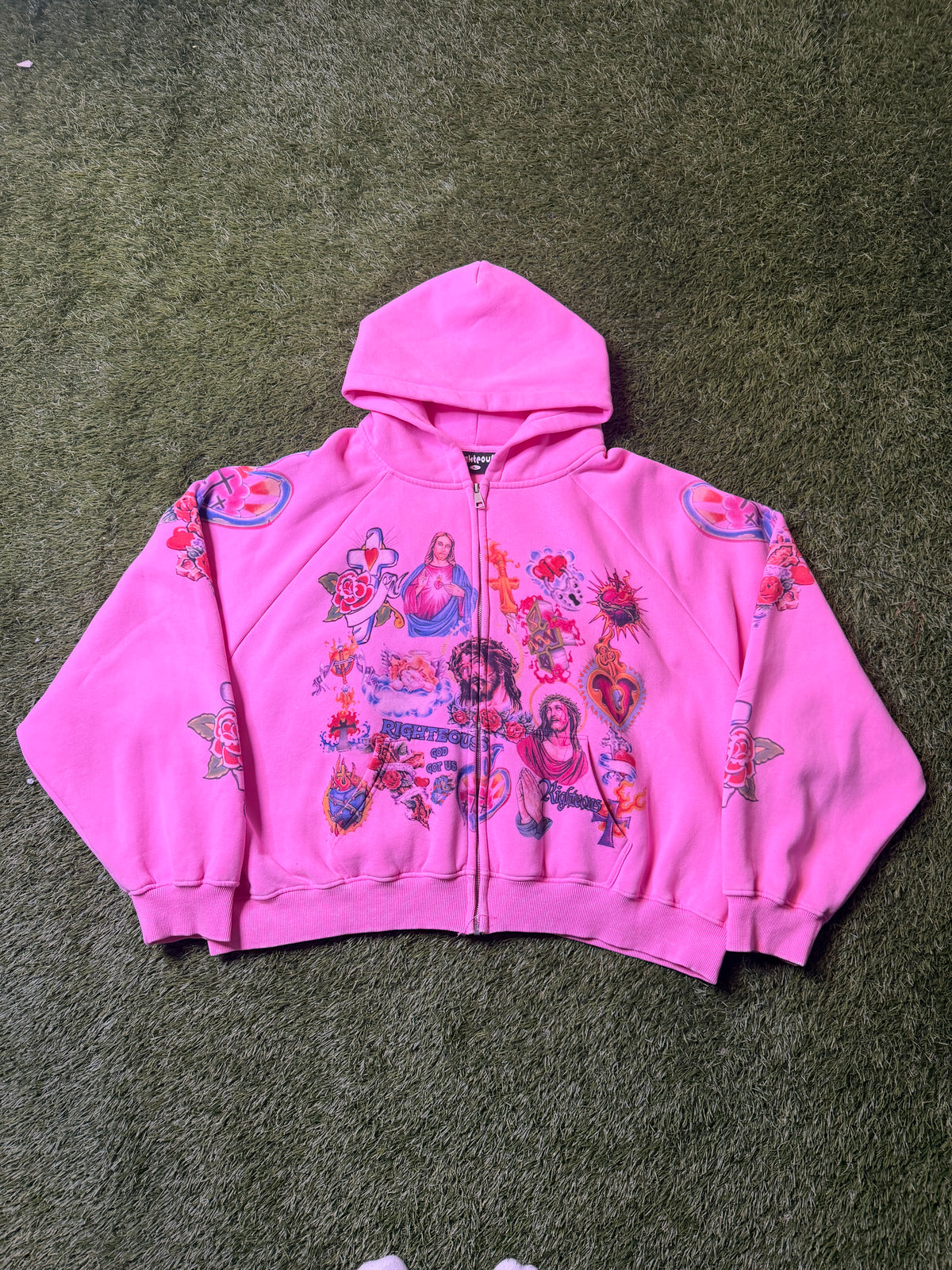 We Are Righteous Pink Hoodie