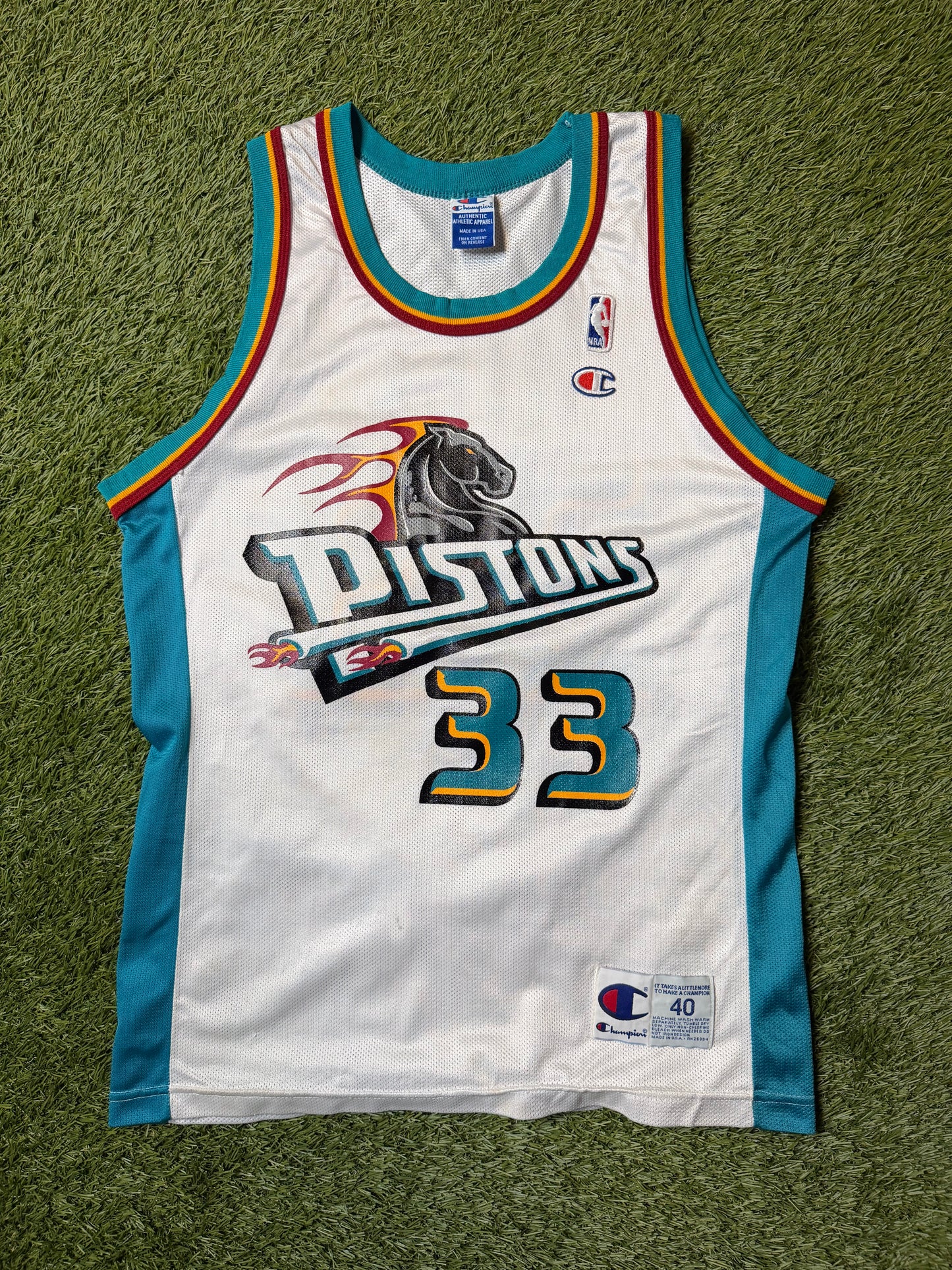 Vintage 90's Detroit Pistons Grant Hill Champion Jersey