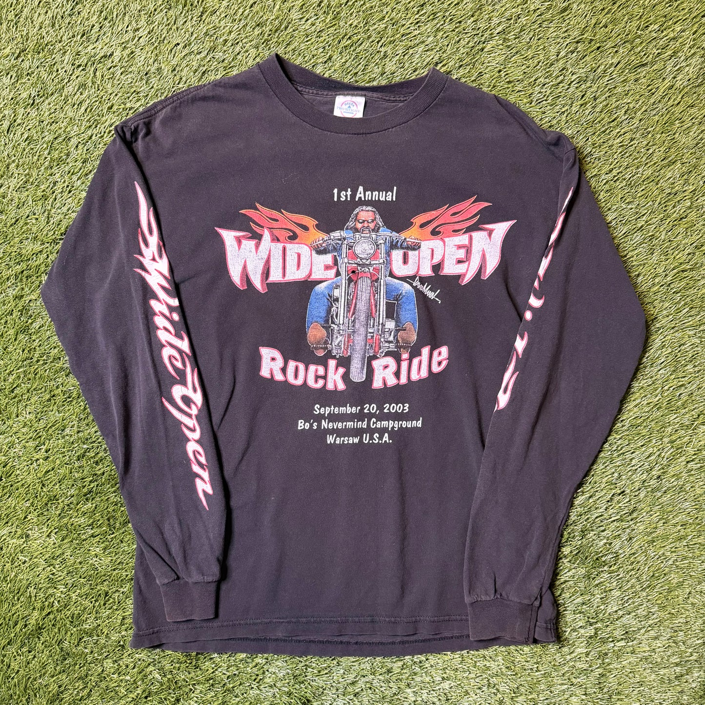 Vintage 2003 Wide Open Magazine Biker L/S