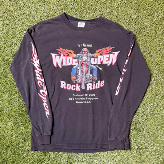 Vintage 2003 Wide Open Magazine Biker L/S