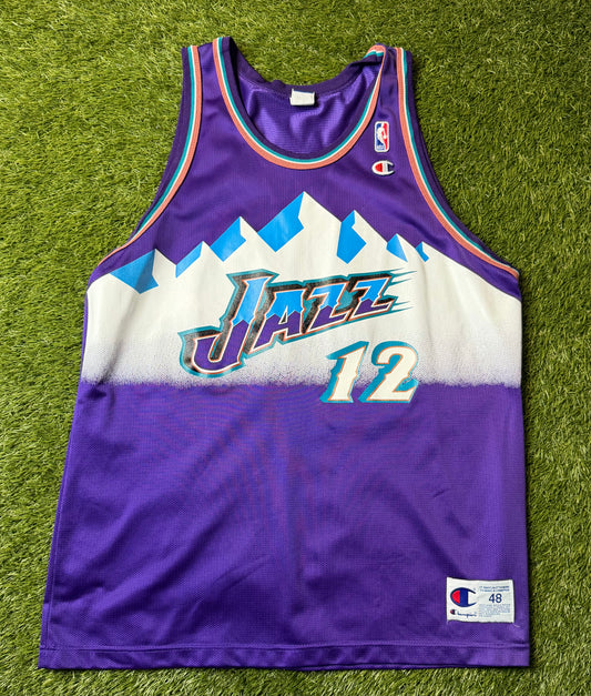 Vintage 90's Utah Jazz John Stockton Champion Jersey