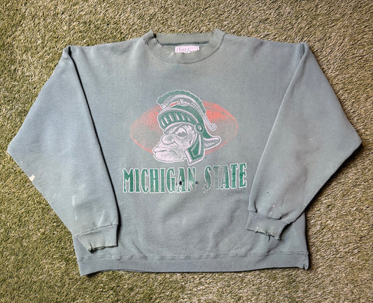 Vintage 90's MSU Distressed Crewneck