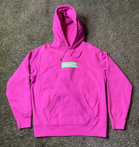 Supreme Magenta Box Logo Hoodie (FW17)
