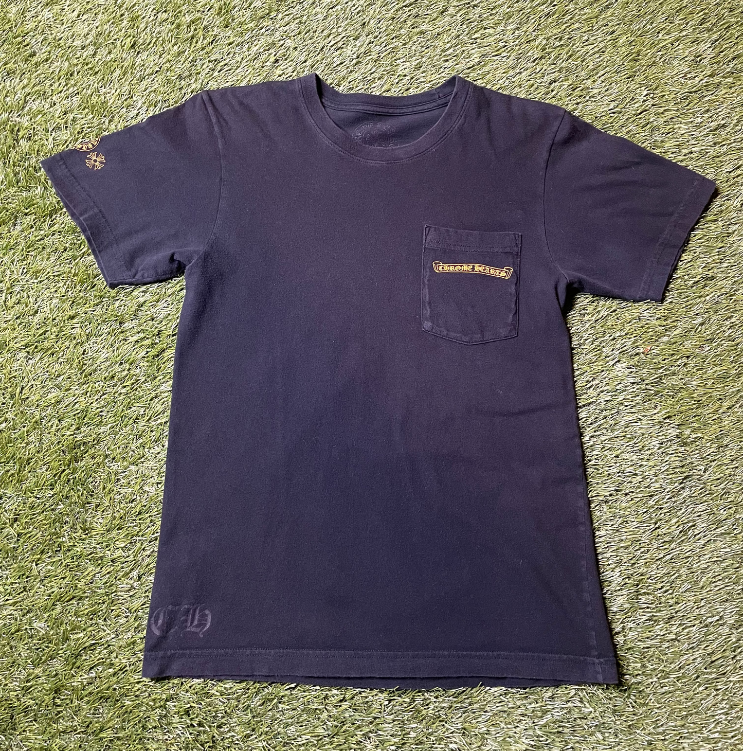 Chrome Hearts Yellow Cross Stamp T Shirt