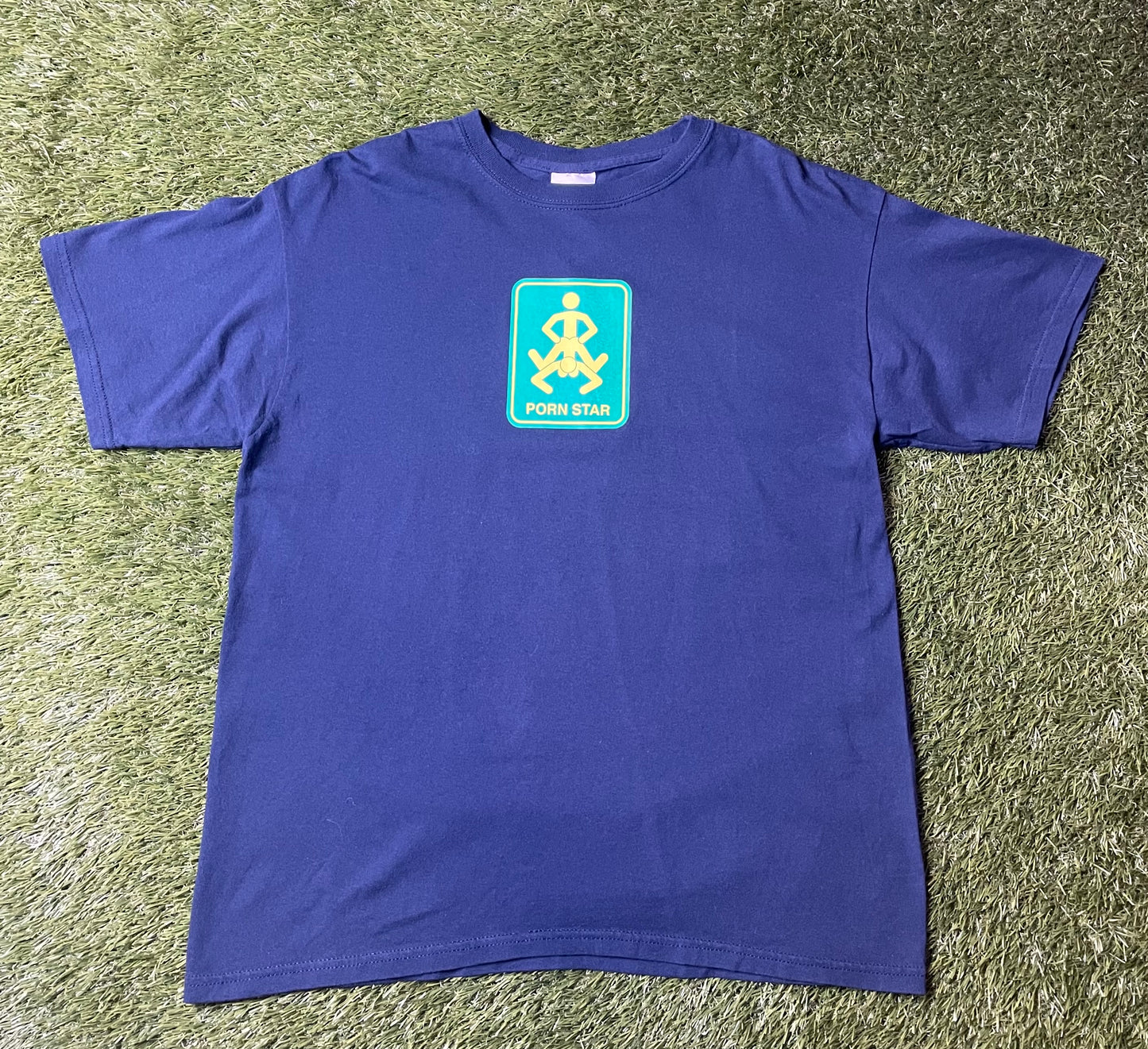 Vintage Pornstar Navy Skateboard T Shirt