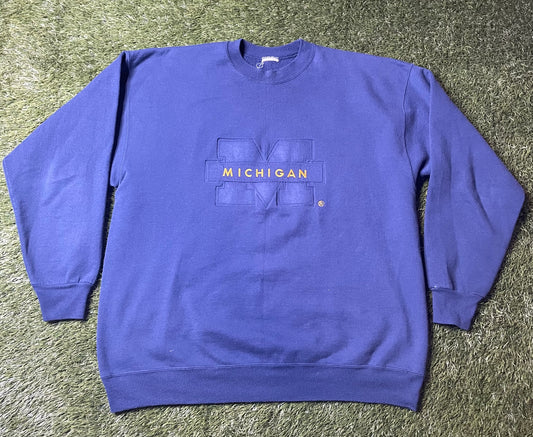 Vintage 90's Michigan Embroidered Crewneck