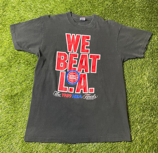 Vintage 1989 We beat LA Detroit Pistons T Shirt