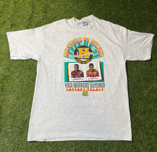 Vintage 1992 Holyfield vs Holmes Heavyweight Champ T Shirt