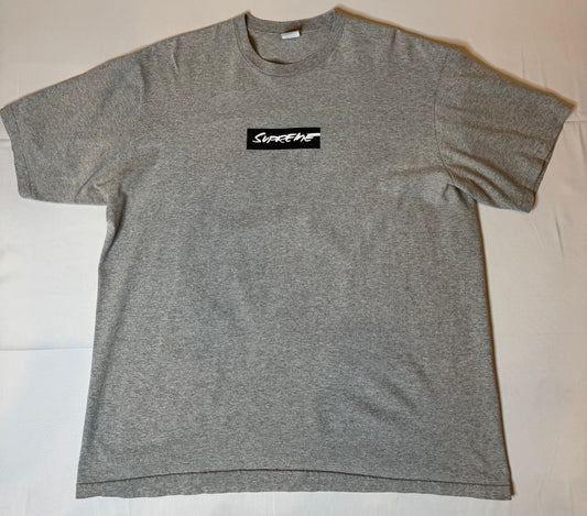 Supreme Futura Box Logo Tee Heather Grey