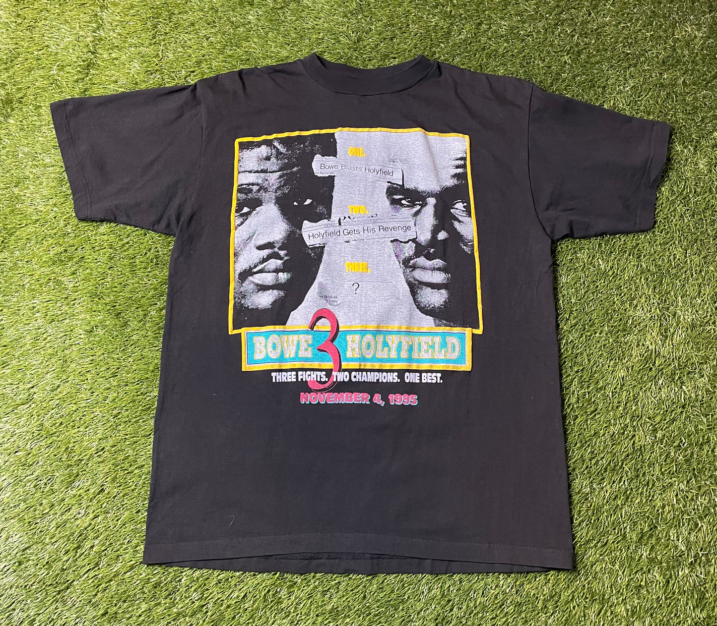 Vintage 1995 Bowe vs Holyfield 3 Boxing T Shirt