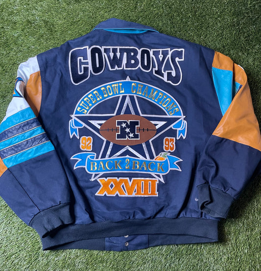 Vintage 1993 Dallas Cowboys Back to back Champs Jeff Hamilton Jacket
