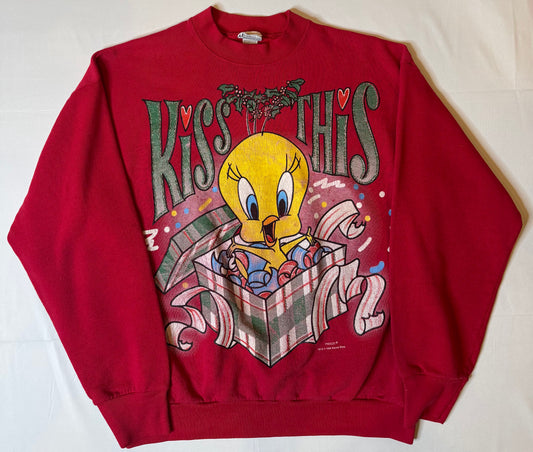 Vintage 1996 Tweety Bird Mistletoe Crewneck