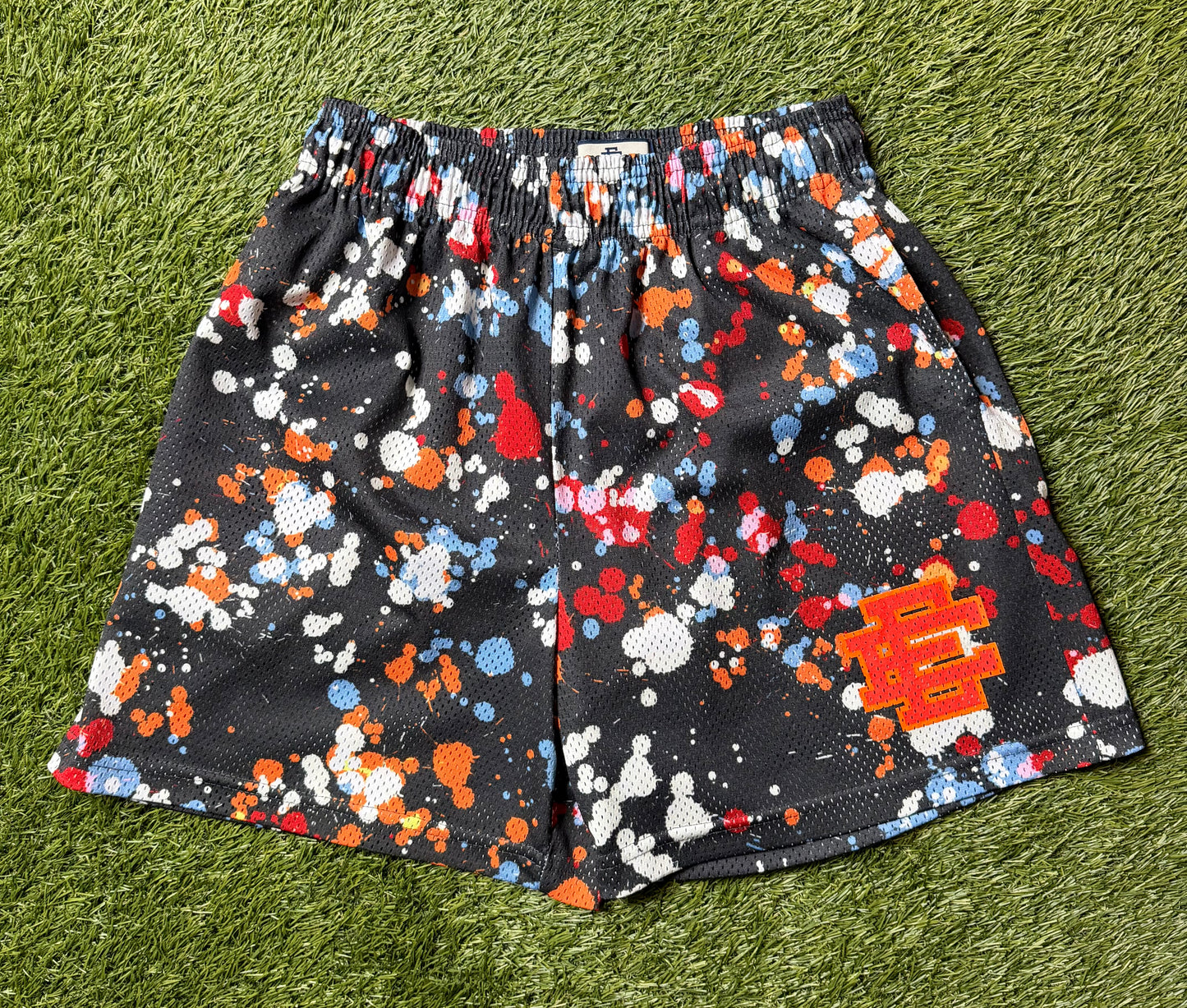 Eric Emanuel Paint Splatter Mesh Shorts