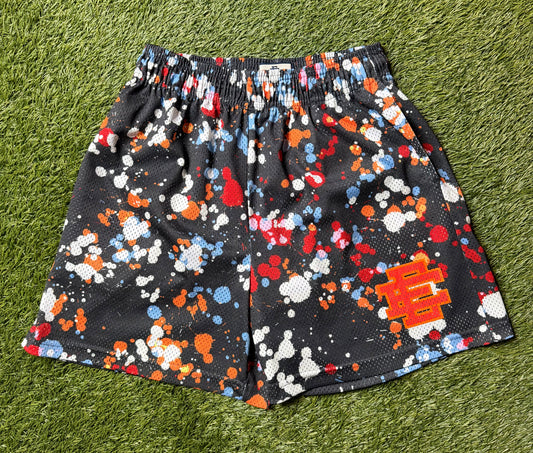 Eric Emanuel Paint Splatter Mesh Shorts