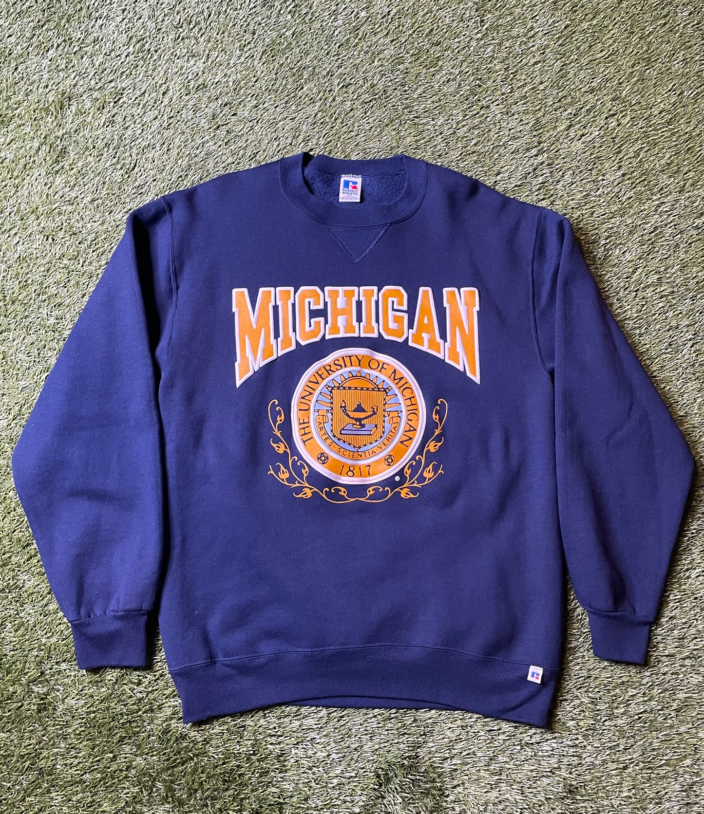 Vintage 90's Michigan Puff Print Crewneck