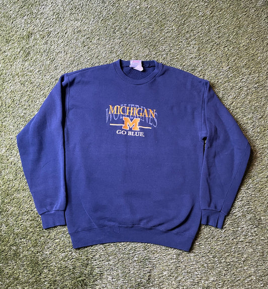 Vintage 90's Embroidered Michigan Crewneck