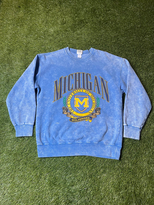 Vintage U of M Blue Wash Crewneck