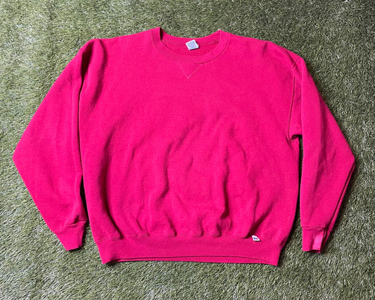 Vintage 90's Russel Red Blank Crewneck