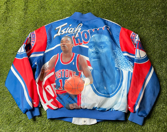 Vintage Isiah Thomas Detroit Pistons Chalk Line Jacket