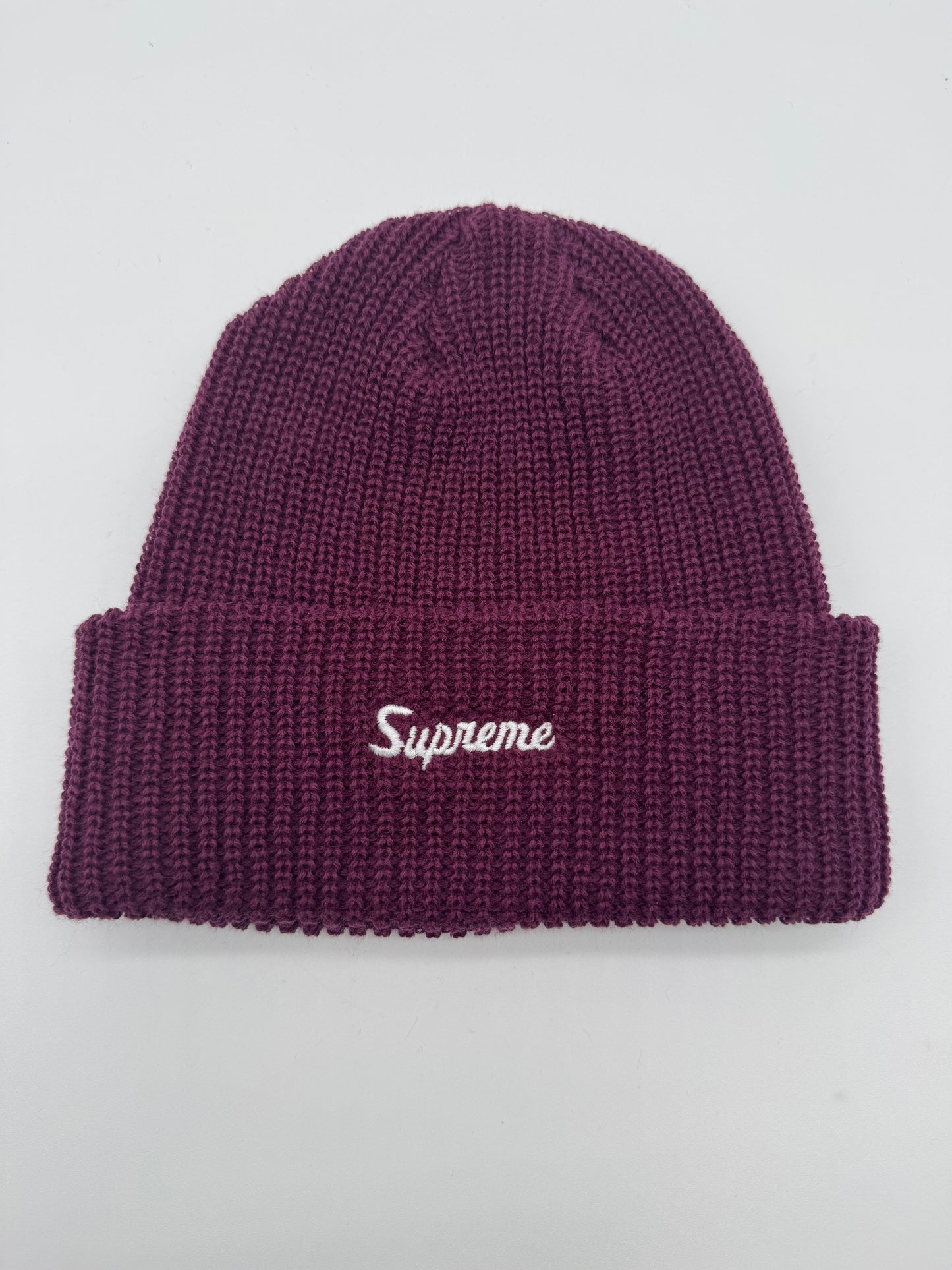 Supreme Loose Gauge Burgundy Beanie Hat