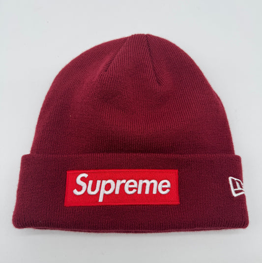 Supreme New Era Box Logo Cardinal Beanie Hat