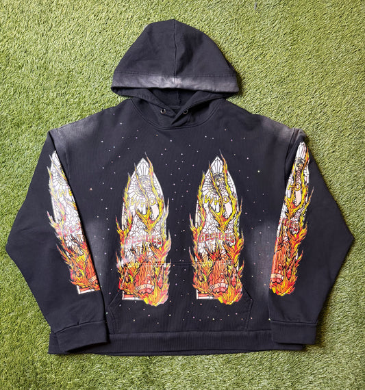 Who Decides War Flame Glass Hoodie
