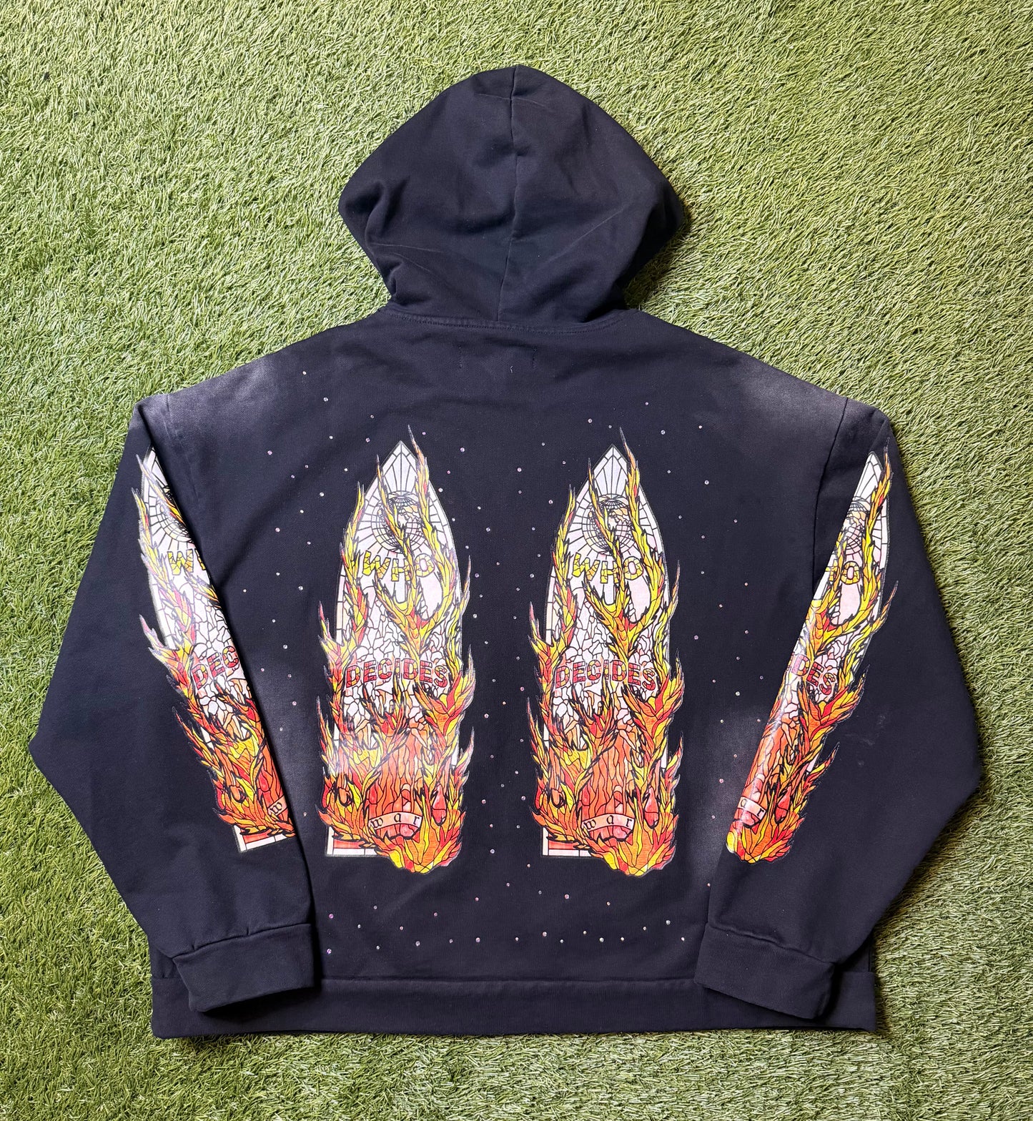 Who Decides War Flame Glass Hoodie