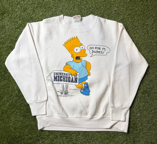 Vintage 90's Bart Simpson University of Michigan Crewneck