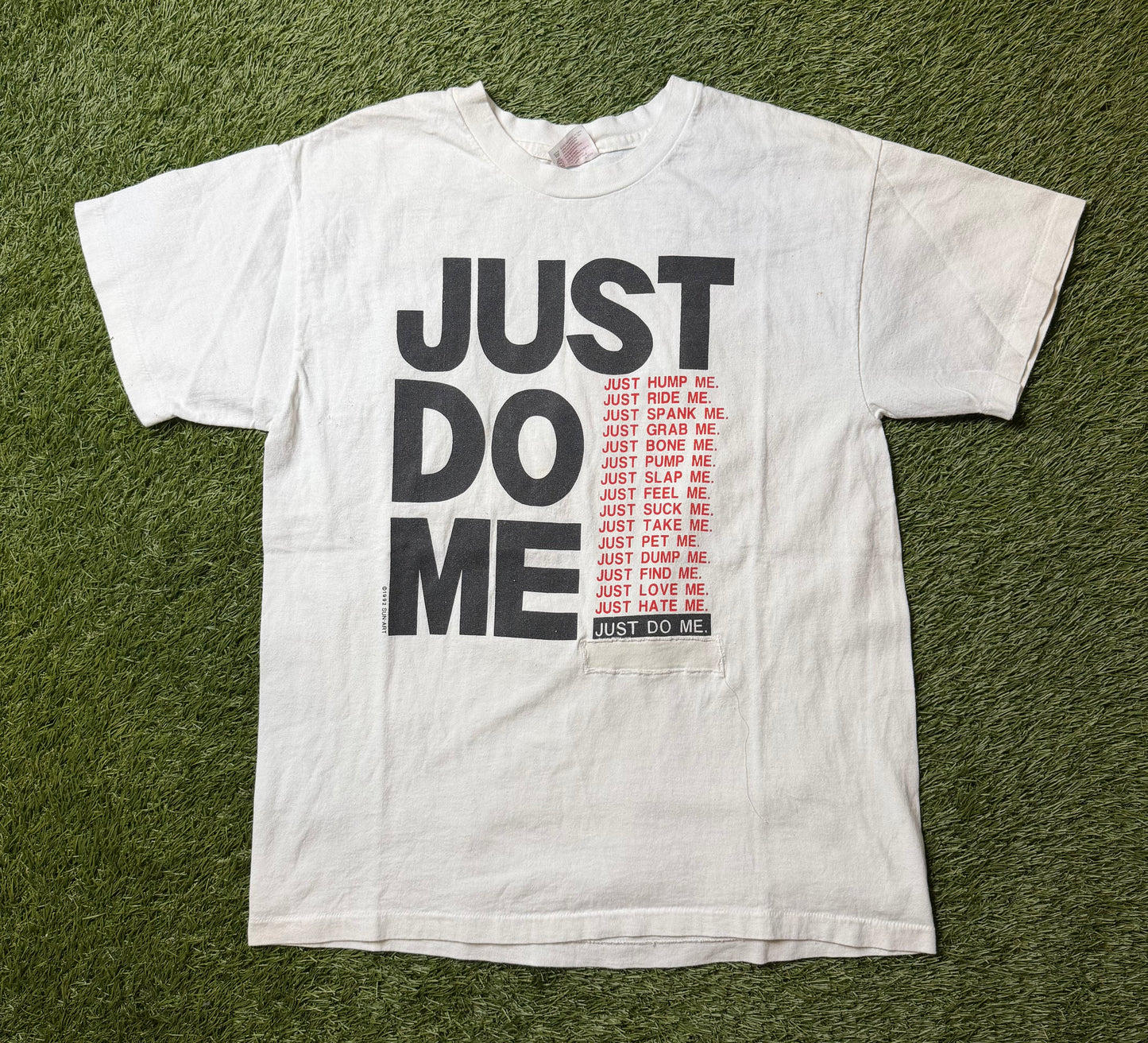 Vintage 1992 Just Do Me Parody T Shirt