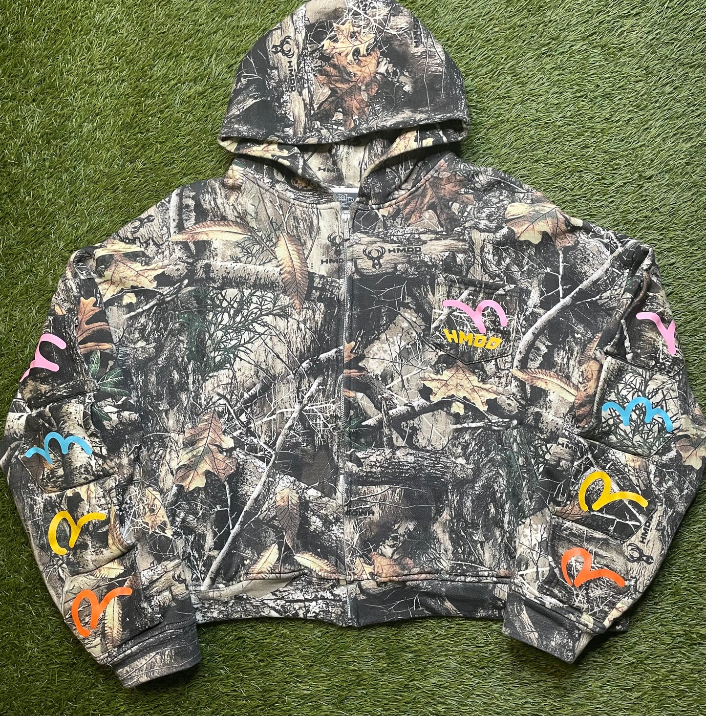 HMDD Woodland Camo Pockets Zip Up