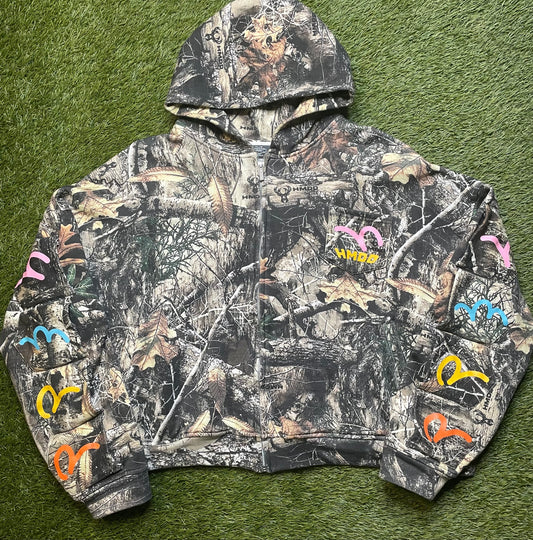 HMDD Woodland Camo Pockets Zip Up